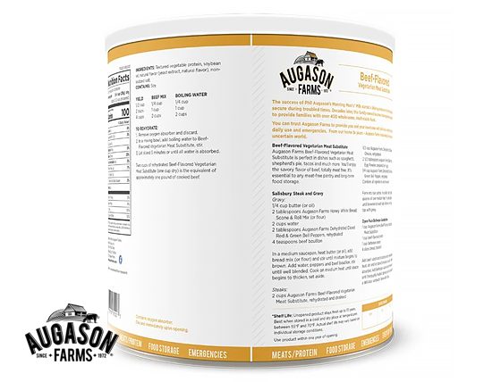 Augason Farms: Beef-Flavored Vegetarian Meat Substitute Can